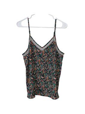 Nine West Womens Floral Sleeveless V-Neck Camisole Top With Adjustable Straps